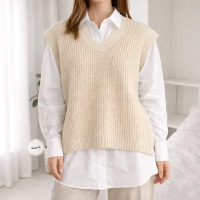 وست زنانه بافت مدل لانگو