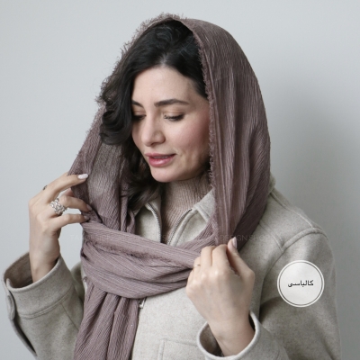 شال حصیری راه راه  مدل بابونه