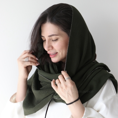 شال پلیسه لمه دوزی مدل ریحون