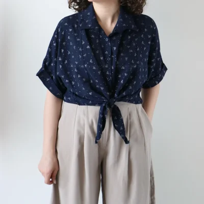 شومیز کراپ مدل گره ای