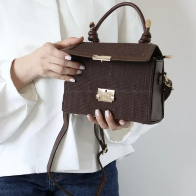 کیف زنانه مجلسی مدل آیز رافیا