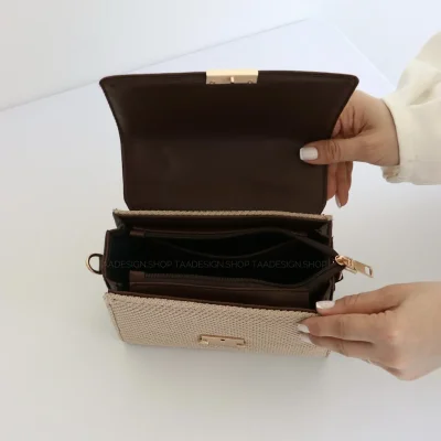 کیف زنانه مجلسی مدل آیز رافیا