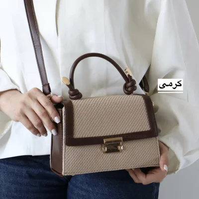 کیف زنانه مجلسی مدل آیز رافیا