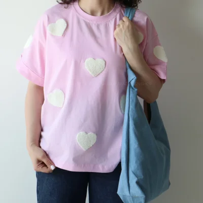 تیشرت زنانه قلبی کد 6043