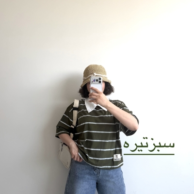 تیشرت یقه دار باکسی کد 6076