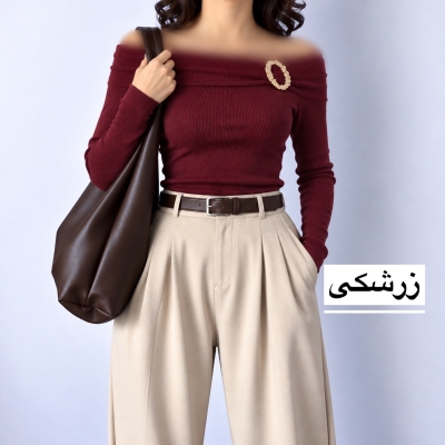 بلوز زنانه یقه‌ دلبری  مدل 1707