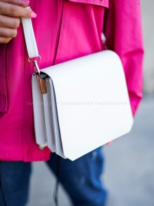 کیف دوشی جدید دخترانه مدل دلوین رنگ سفید برند تادیزاین