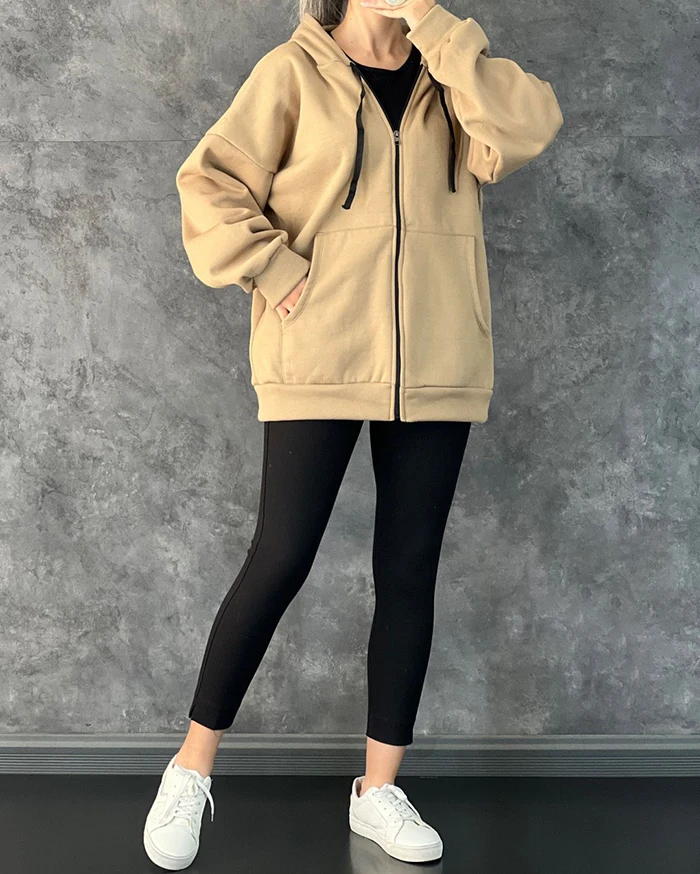 استایل بارانی زنانه با هودی