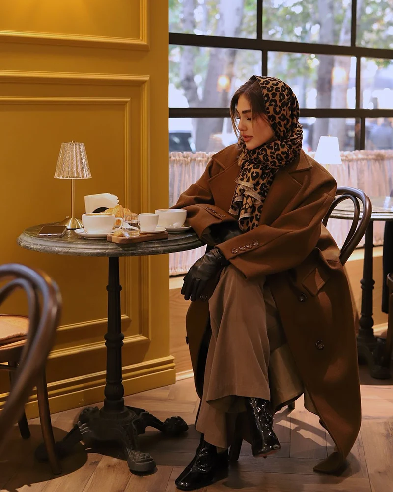 استایل با رنگ قهوه ای برای پاییز