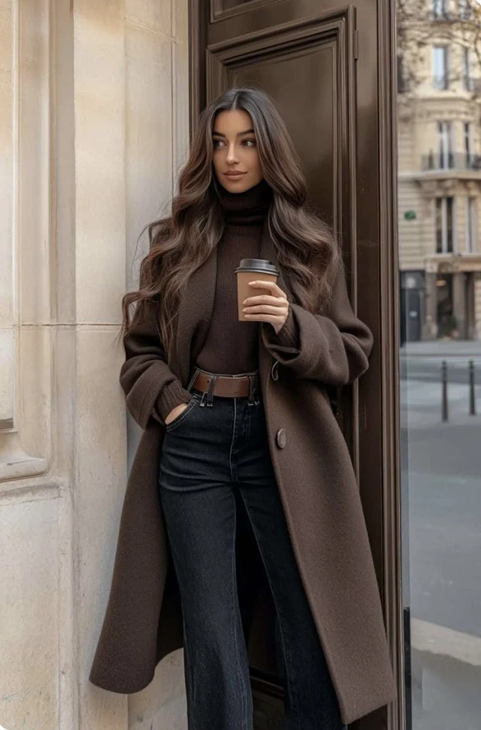 استایل با رنگ قهوه ای برای پاییز