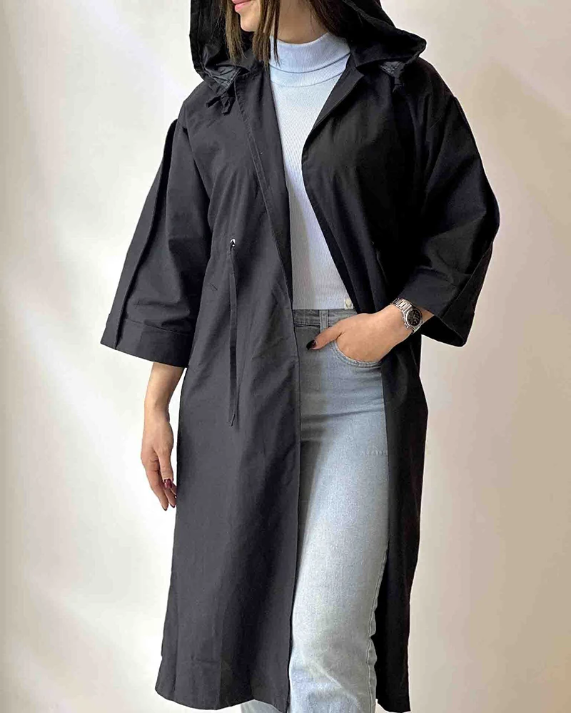 استایل برای روزهای بارانی - بارانی کلاه دار