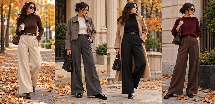 شلوار پارچه ای وایدلگ زنانه