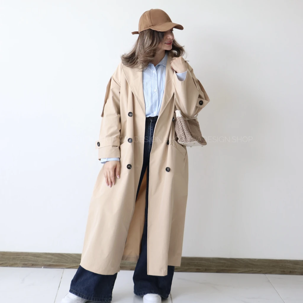 استایل بارانی با ترنچ کت