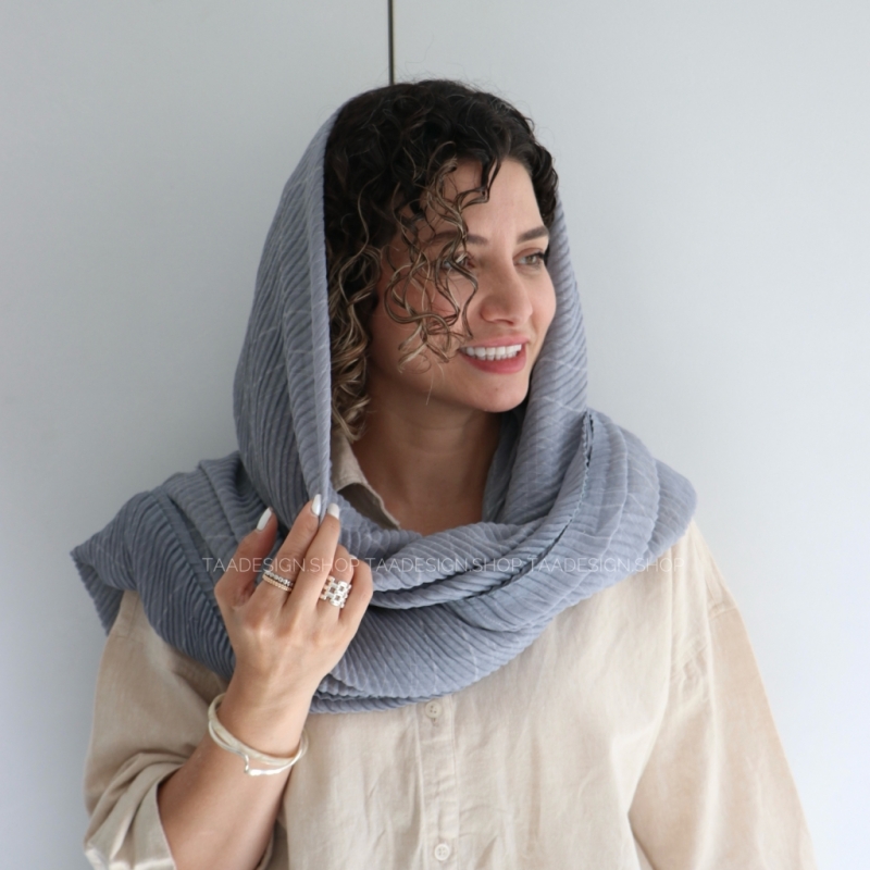 شال پلیسه لینن مدل آکا