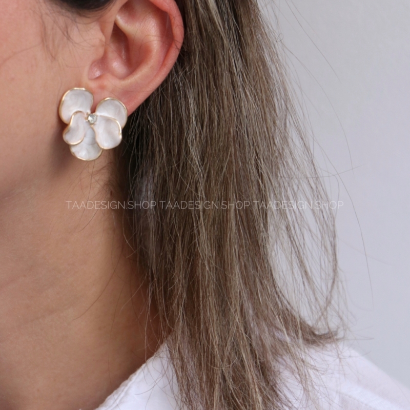 گوشواره میناکاری طرح گل مدل Ea9003