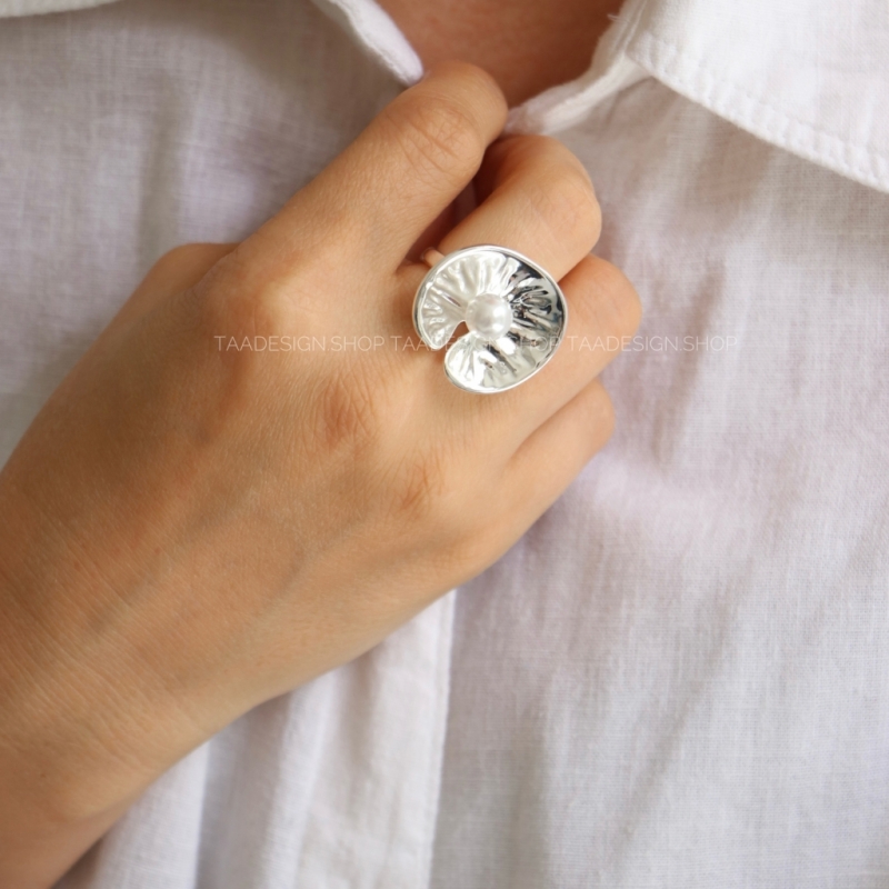 انگشتر زنانه طرح نیلوفر آبی مدلRi4023