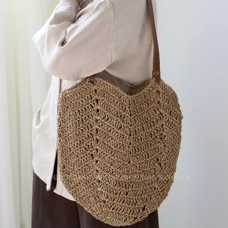 کیف زنانه بزرگ رافیا مدل 3003