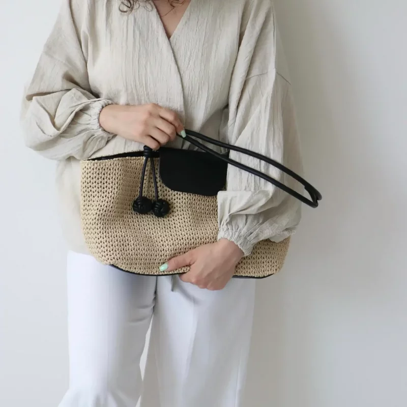 کیف زنانه بزرگ مدل ماهرخ رافیا