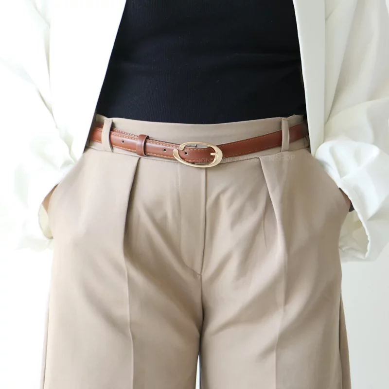 کمربند چرمی مات زنانه مدل be7033