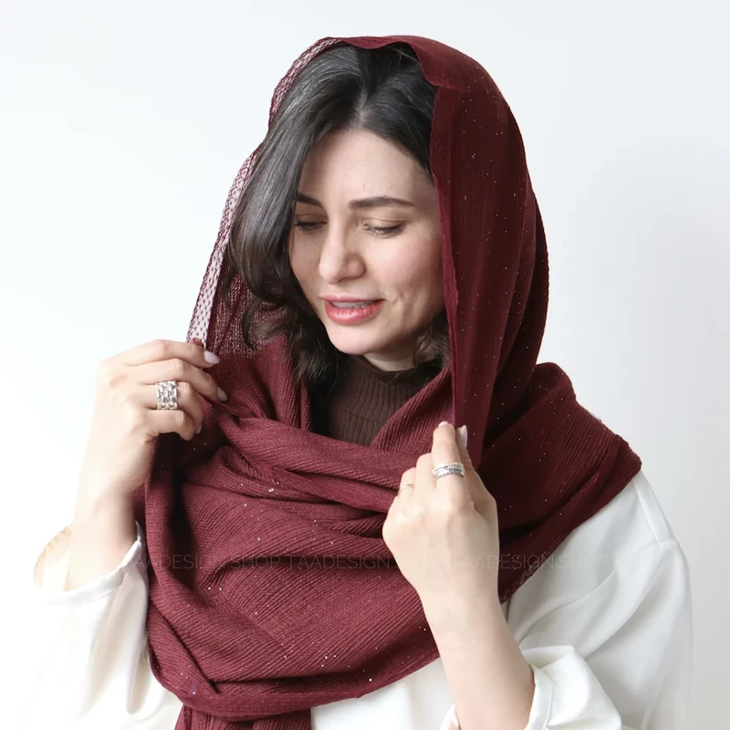 شال لبه دانتل  پیچک مدل 7201853