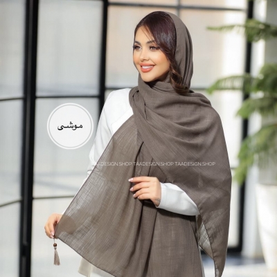 شال لینن وارداتی مدل  بنفشه