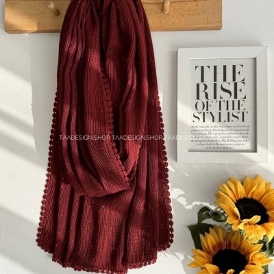 شال پلیسه وارداتی مدل  عدسی