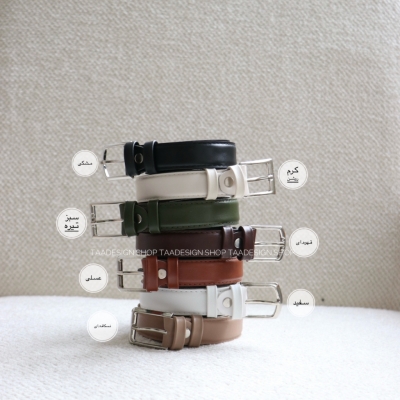 کمربند چرمی مات  زنانه مدلbe7001