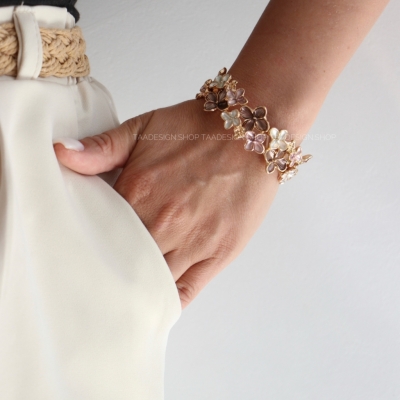 بنگل زنانه میناکاری شده طرح گل مدل Bb8004