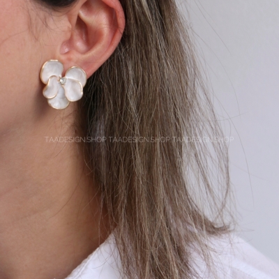 گوشواره میناکاری طرح گل مدل Ea9003
