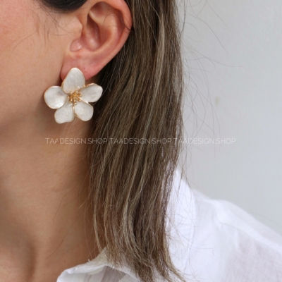 گوشواره طرح میناکاری گل مدل Ea9007