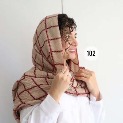 شال پلیسه وارداتی مدل سوسن