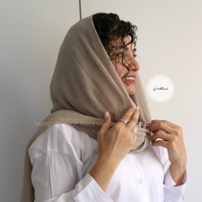 شال حریر پلیسه مدل گیشنیز