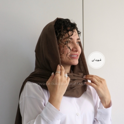 شال لینن شاینی مدل نسترن