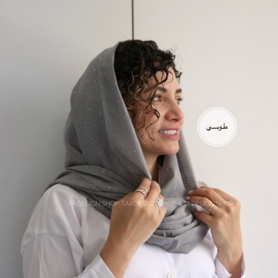 شال لینن شاینی مدل نسترن