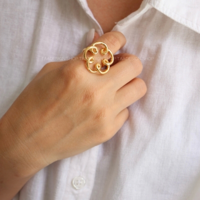 انگشتر زنانه طرح فرفری مدلRi4025