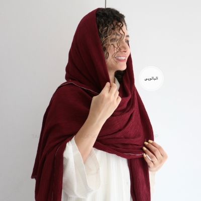 شال پلیسه لمه دوزی مدل ریحون