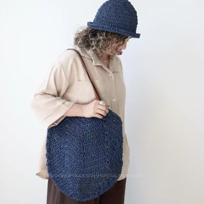 کیف زنانه بزرگ رافیا مدل 3003