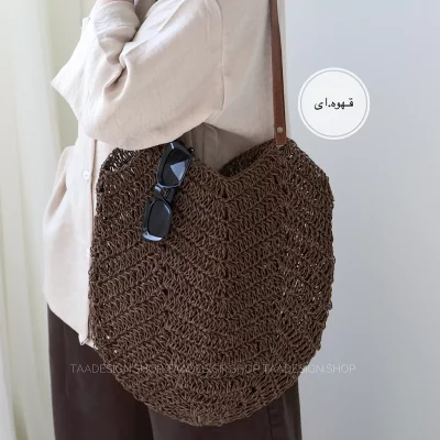 کیف زنانه بزرگ رافیا مدل 3003