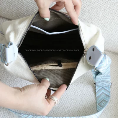 کیف زنانه دوشی مدل کمند کتان