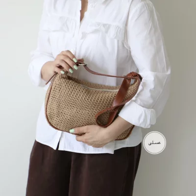 کیف زنانه دوشی مدل کمند رافیا