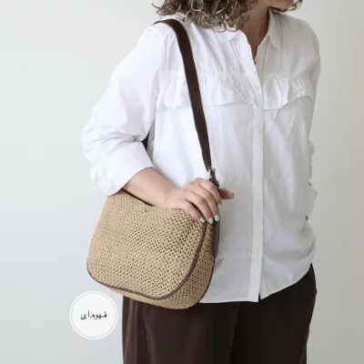 کیف زنانه دوشی مدل کمند رافیا