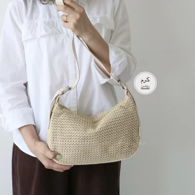 کیف زنانه دوشی مدل کمند رافیا