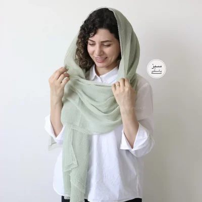 شال  پلیسه لبه دانتل مدل پاپیتال