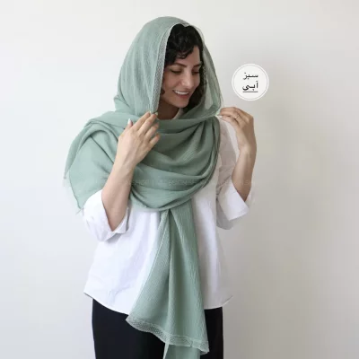 شال  پلیسه لبه دانتل مدل پاپیتال