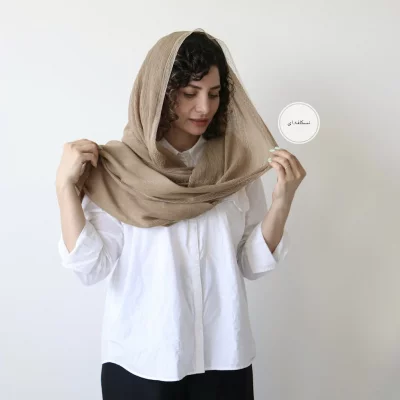 شال  پلیسه لبه دانتل  مدل پاپیتال