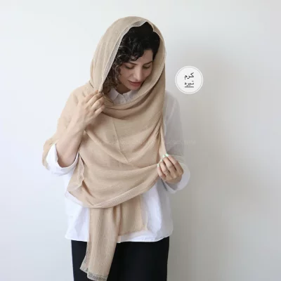 شال  پلیسه لبه دانتل  مدل پاپیتال