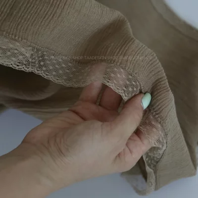 شال  پلیسه لبه دانتل  مدل پاپیتال