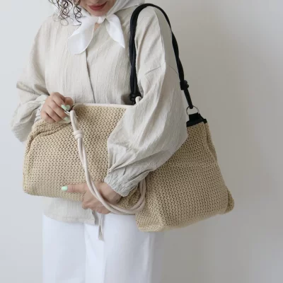 کیف زنانه بزرگ مدل سوزان رافیا