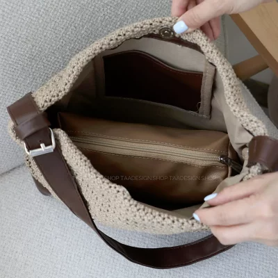 کیف زنانه بزرگ مدل گندم رافیا