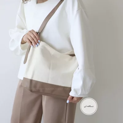کیف زنانه بزرگ مدل گندم کتان